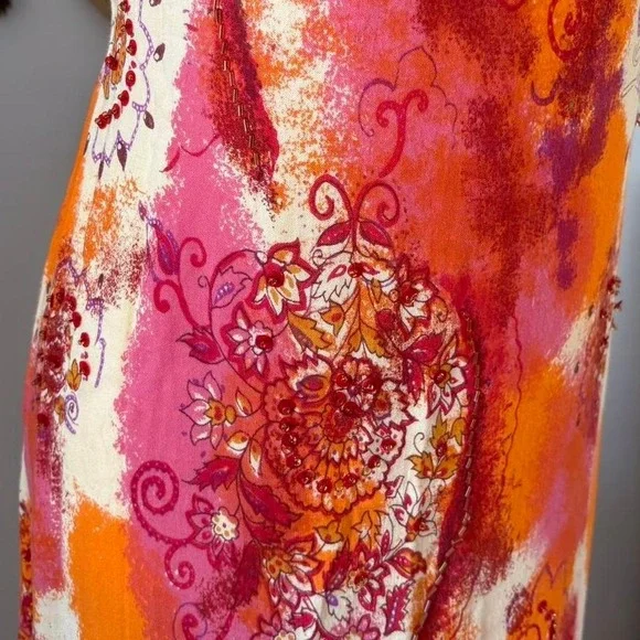 90s Sequin Paisley Tie-Back Dress - Picture 4 of 5